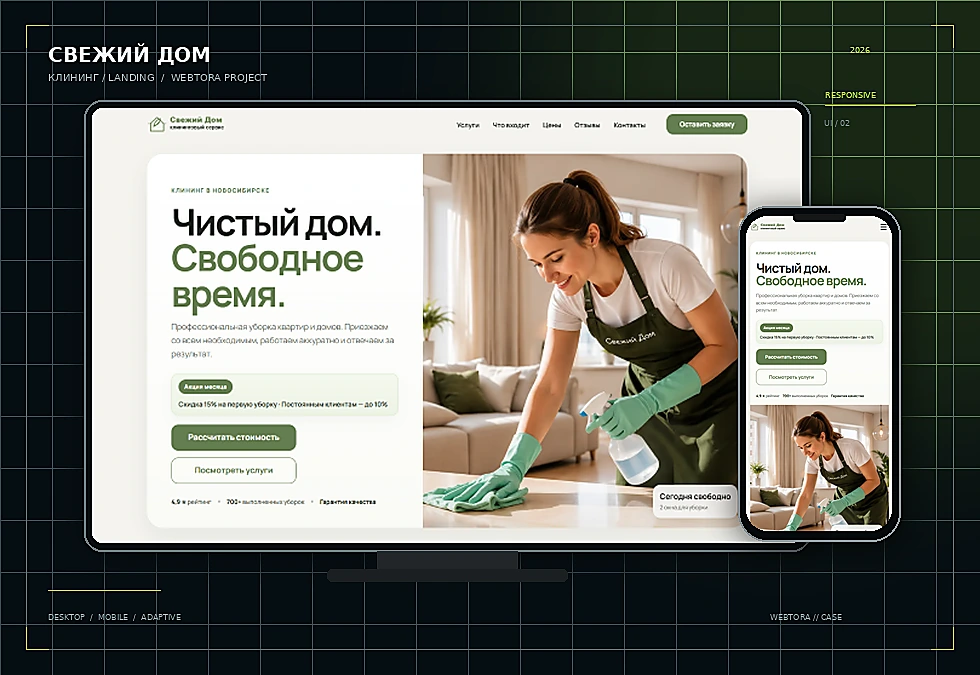 Сайт клининговой компании Свежий Дом