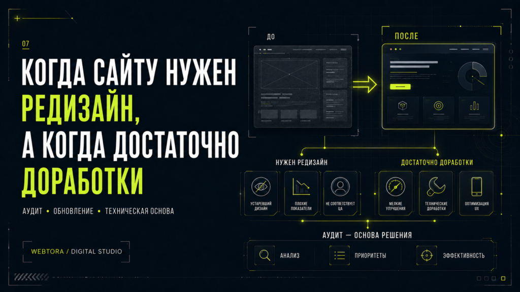 Когда сайту нужен редизайн, а когда достаточно доработки